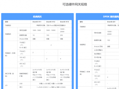 可选硬件网关规格
